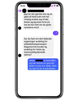 Eksempel på svindelforsøk på Messenger.